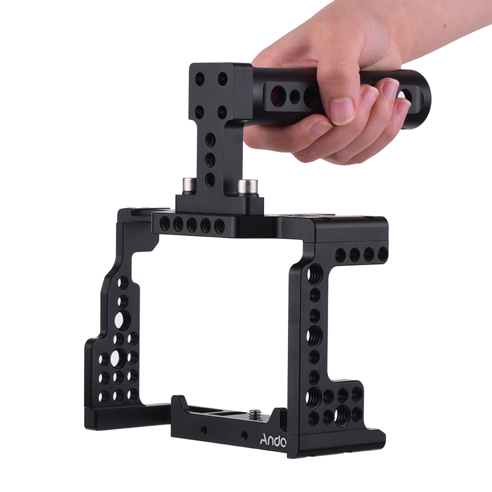 Andoer Camera Cage + Top Handvat Kit Video Stabilizer Met Koud Shoe Mount Voor Sony A7III/Sii/M3/A7RII/A7RIII Camera