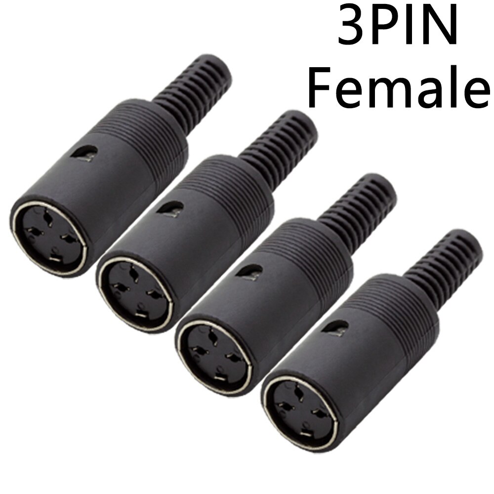 Connecteur DIN DMale/femelle, connecteur de prise DIN 3/4/5/6/7/8/9/13 broches, châssis, montage de câble avec poignée en plastique 10 pièces/lot: 3PIN Female