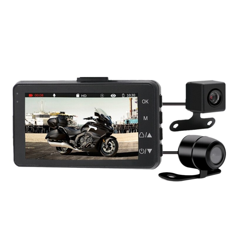 3 inch 1080p hd motorcamera dvr motor dashcam met speciale dual-track voor- en achterrecorder motorelektronica kymt 18