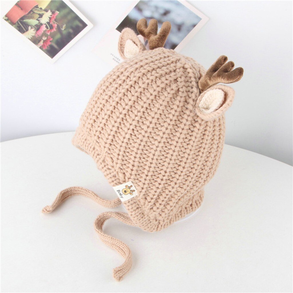 Kerst baby fotografie props hoed Peuter Meisje & Jongen Baby Kerst Cartoon Herten Winter Haak Muts Beanie Cap HOOLER