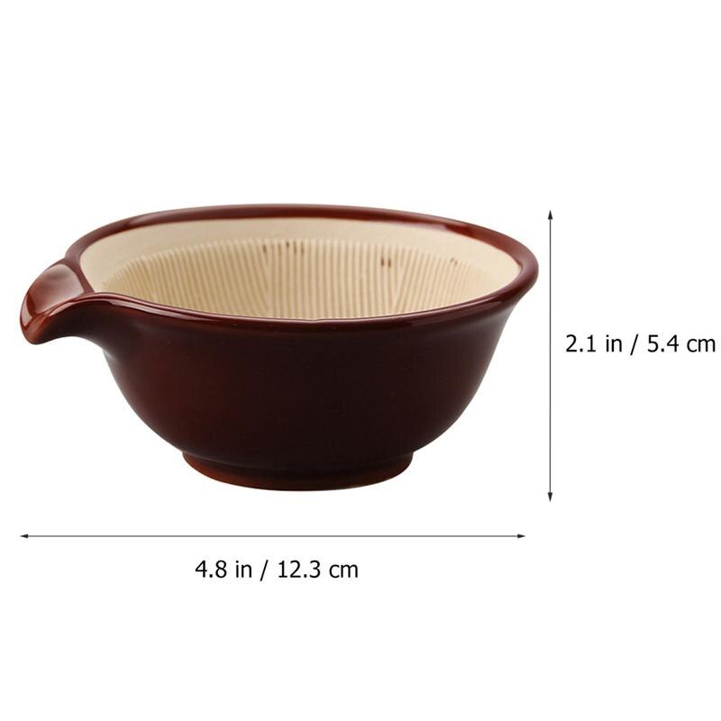 Tazón de Suribachi de mortero de cerámica japonesa, vajilla de porcelana ondulada, cuenco