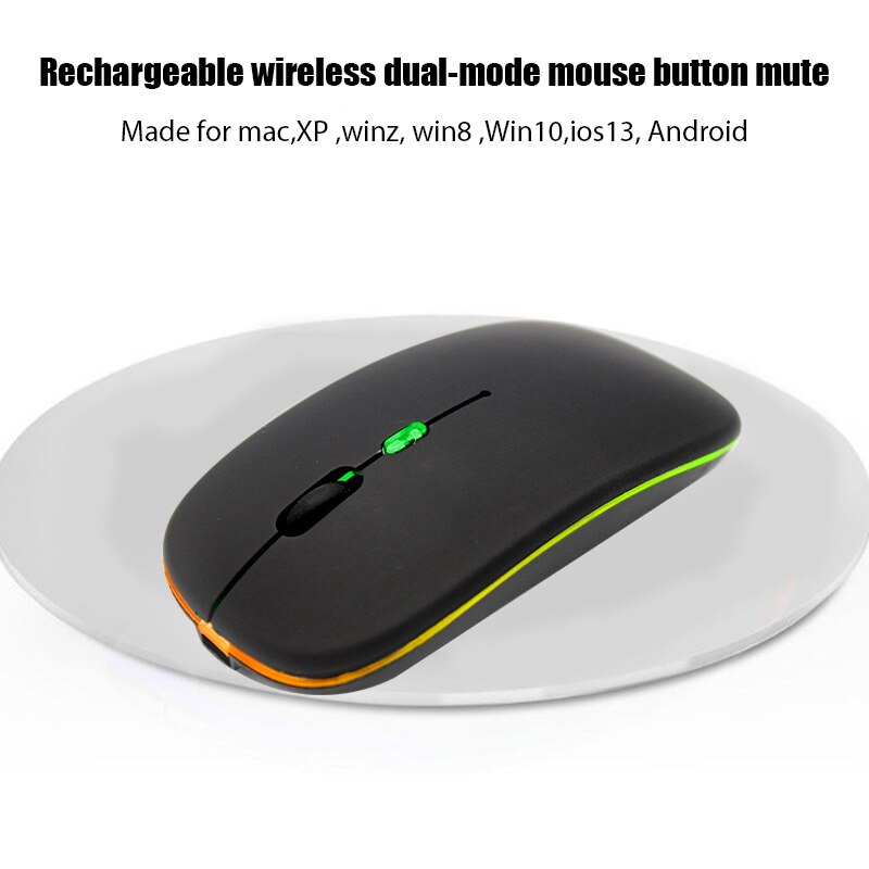 Kolorowe światła mysz Bluetooth bezprzewodowa ergonomiczna myszka USB ładowanie gier optyczna cicha Mause na PC Laptop 2.4GHz 1600 DPI
