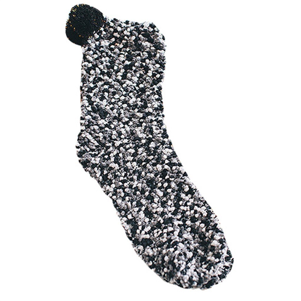 25 # chaussettes de glissement décontracté de corail des femmes mi Tube hiver chaussettes mignonnes épaissir thermique confortable chaussettes de plancher: B