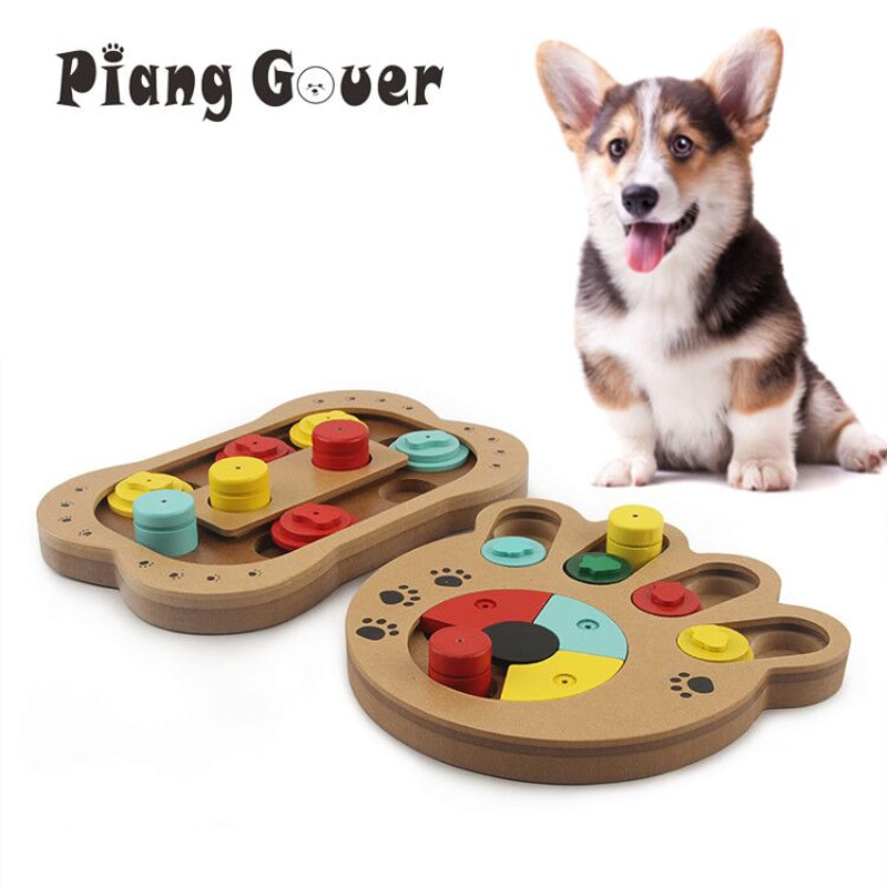 Interactive Toys For Dogs Foraging Food Treated Wood Dog Toy Eco-friendly Pet Toy Educational Pet Bone Paw Puzzle Toy