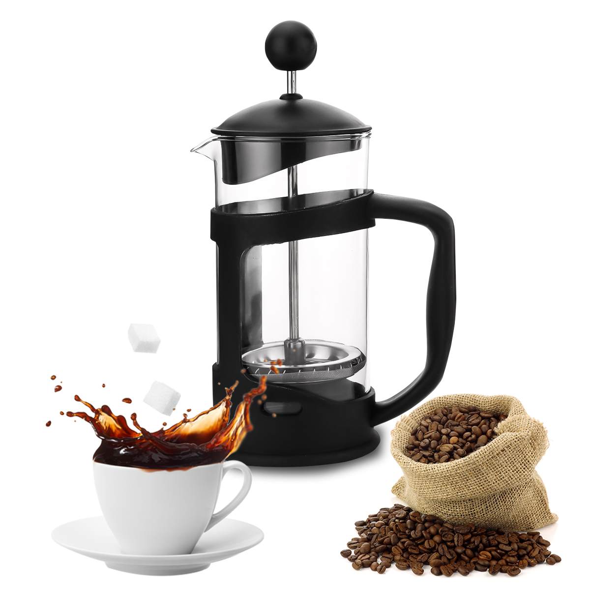 Cafetera a presión francesa, tetera de acero inoxidable de 350ML, herramientas de Barista