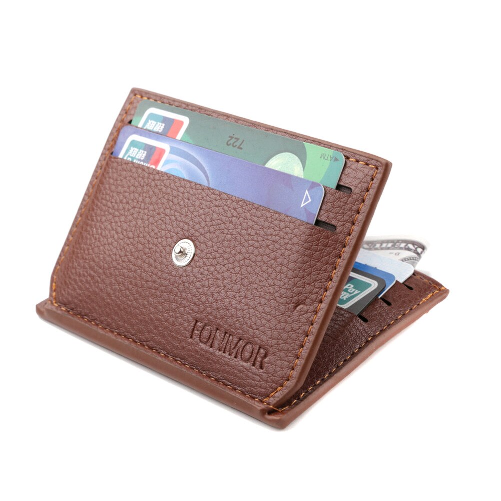 Mannen Mini Pu Lederen Card Bag Holder Purse Id Credit Card Wallet Xin