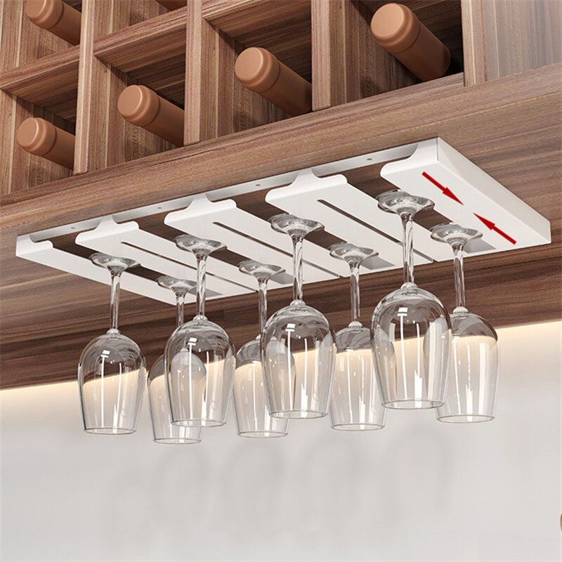 Japanese Metal Wine Glasses Storage Rack Under Cabinet Hanging Glass Holders Coffee Mug Hanger Kitchen Organizer Bar Tools