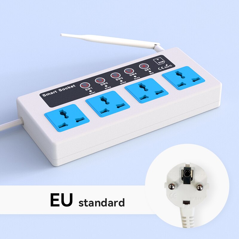 Gsm sms draadloze afstandsbediening slimme schakelaar stekkerdoos jack controller 4 -kanaals relais met temperatuursensor