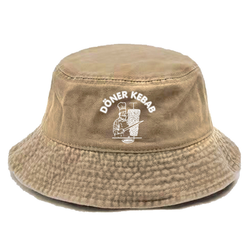 Doner Kebab Bucket Hat Distressed Hats Cap Washed Men Retro Outdoor Summer Doner Kebab Cap Bob Panama Caps: green