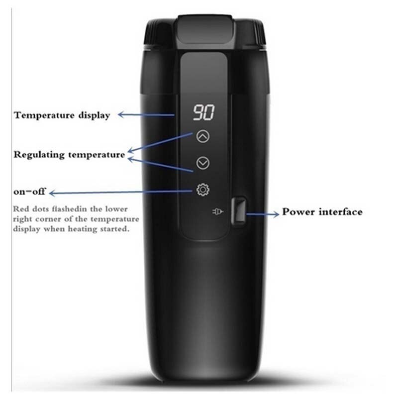 12V 350ml véhicule électrique chauffage tasse Portable voyage chauffage eau bouilloire chaudière café thé lait chauffé tasse nouilles trempées