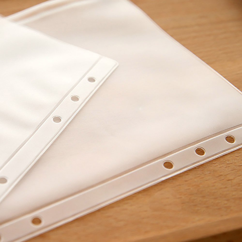 XRHYY 6Pcs Zipper Envelope Binder Pocket &amp; 6Pcs A6 Vertical Sleeve Case Storage Pouch For Home Office Business Card Credit Card