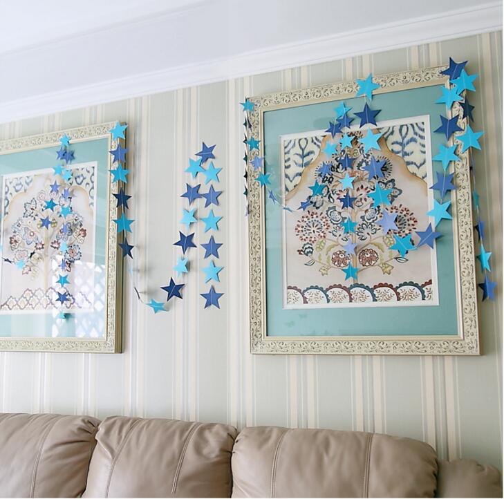 4m guirnaldas de papel con forma de estrella para decoración de fiestas de cumpleaños en casa, bodas ...