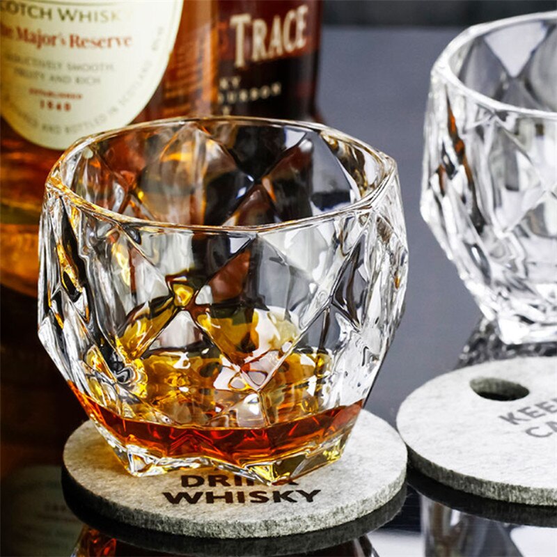Transparante whiskybekers geometrische kristallen wodka beker huishoudelijke wijn cocktailbeker bar bier likeur mok drinkgerei