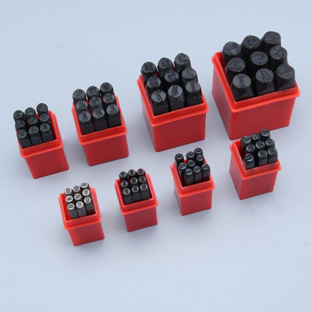36 Uds 2mm letras número acero sello alfanumérico número cuero estampadora letra número punzón cuero tallado punzón de letra carbono