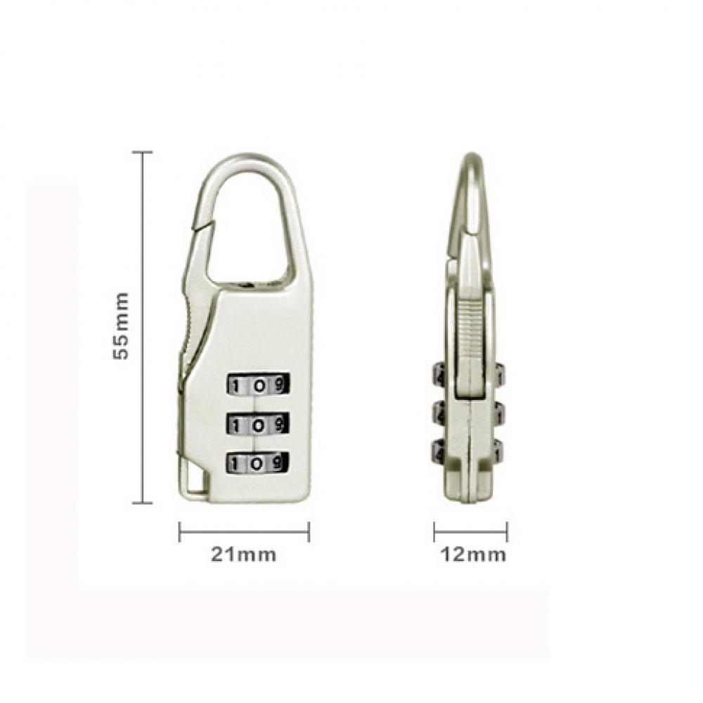 Mini 3 Digit Dial Resettable Combination Travel Luggage Suitcase Lock Padlock Backpack password lock contraseña
