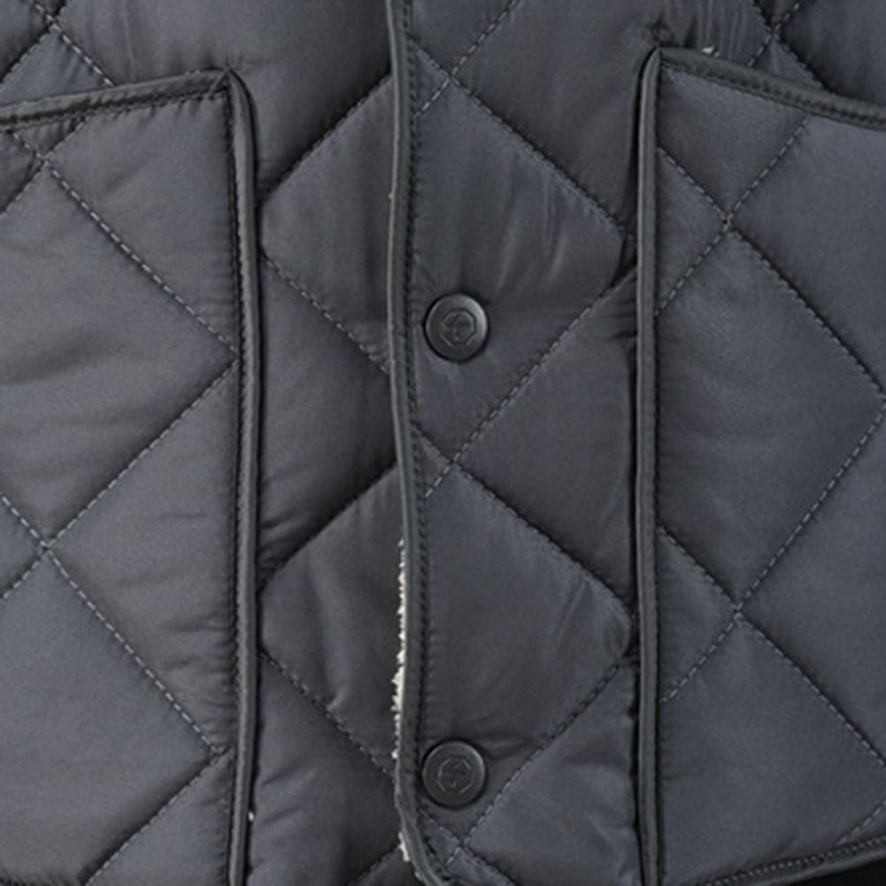 Herfst Winter Heren Vest Effen Kleur Dons Vulling V-Hals Mouwloos Warm Vest Zachte Knoop Sluiting Koud-Proof Zak Jas Vest