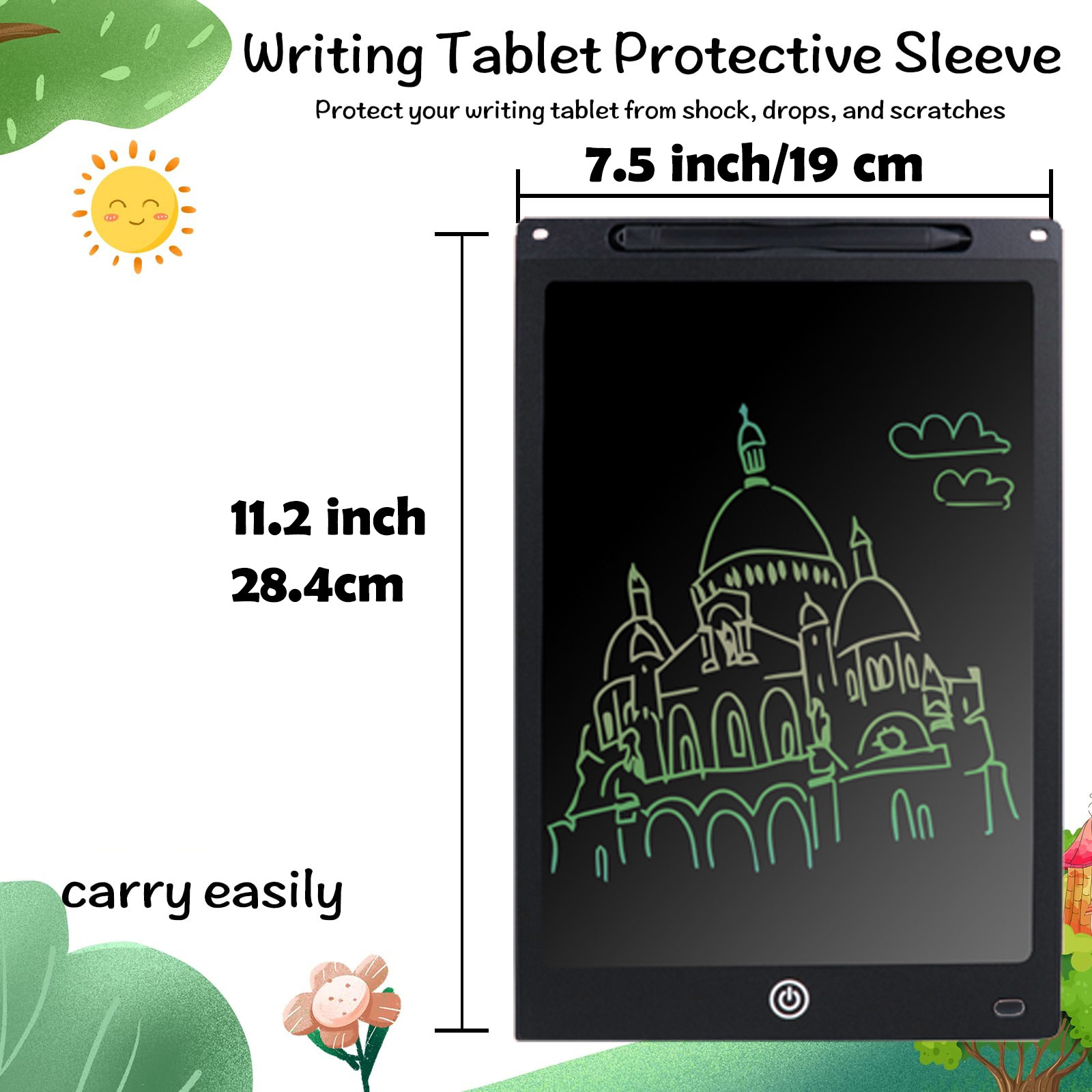 12 Zoll elektronisches Zeichenbrett (Helligkeits steigerung um 20%), Schreib tablet für Kinder, buntes Bildschirm-Doodle-Board