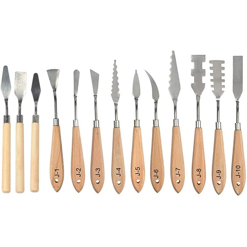 13Pcs Oil Painting Palette Knives Sets Spatula Paint Oil Painting Palette Oil Paint Spatula: Default Title