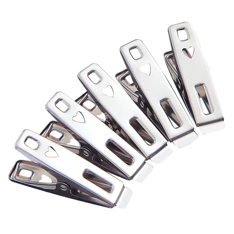 100Pcs Wasknijpers Rvs Clips Voor Jas Broek Wasgoed Drogen Hanger Rack Wassen Handdoek Houder Hanger: Default Title