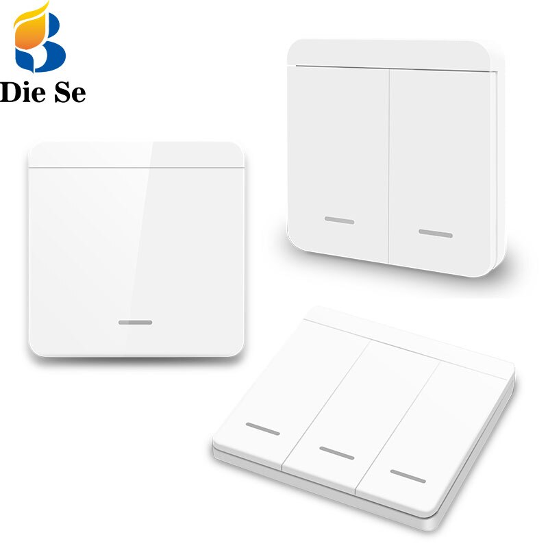 Interrupteur mural à bouton-poussoir RF 433mhz, 86 boutons, télécommande sans fil, fonctionne avec un récepteur relais pour l&#39;éclairage des appareils ménagers