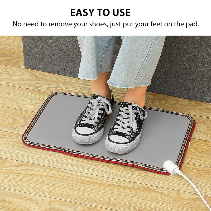 Winter Electric Foot Warmer Mat Warm Feet Thermostat Carpet Adjustable Temperature Heating Foot Mat for Home Office 10 Gear