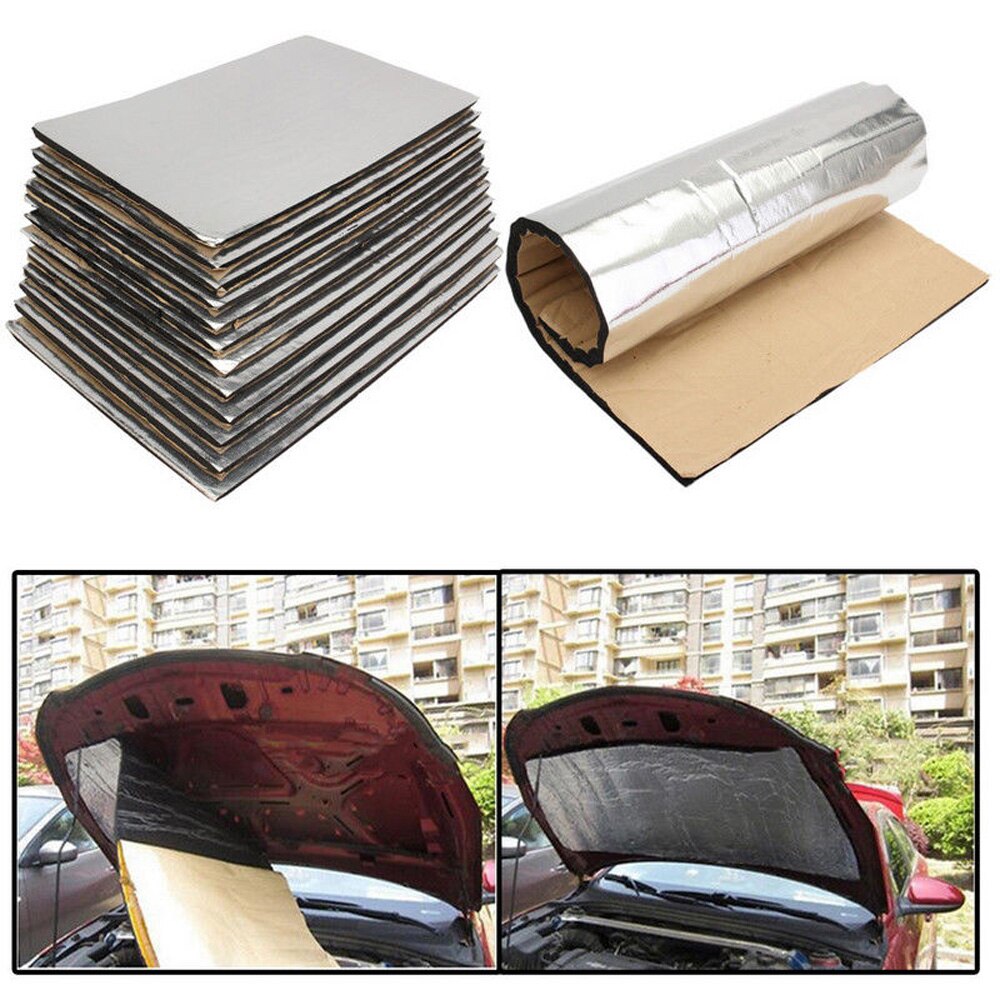 12 pcs Car Heat Insulation Tri-layer Interior Exterior Engine Compartment