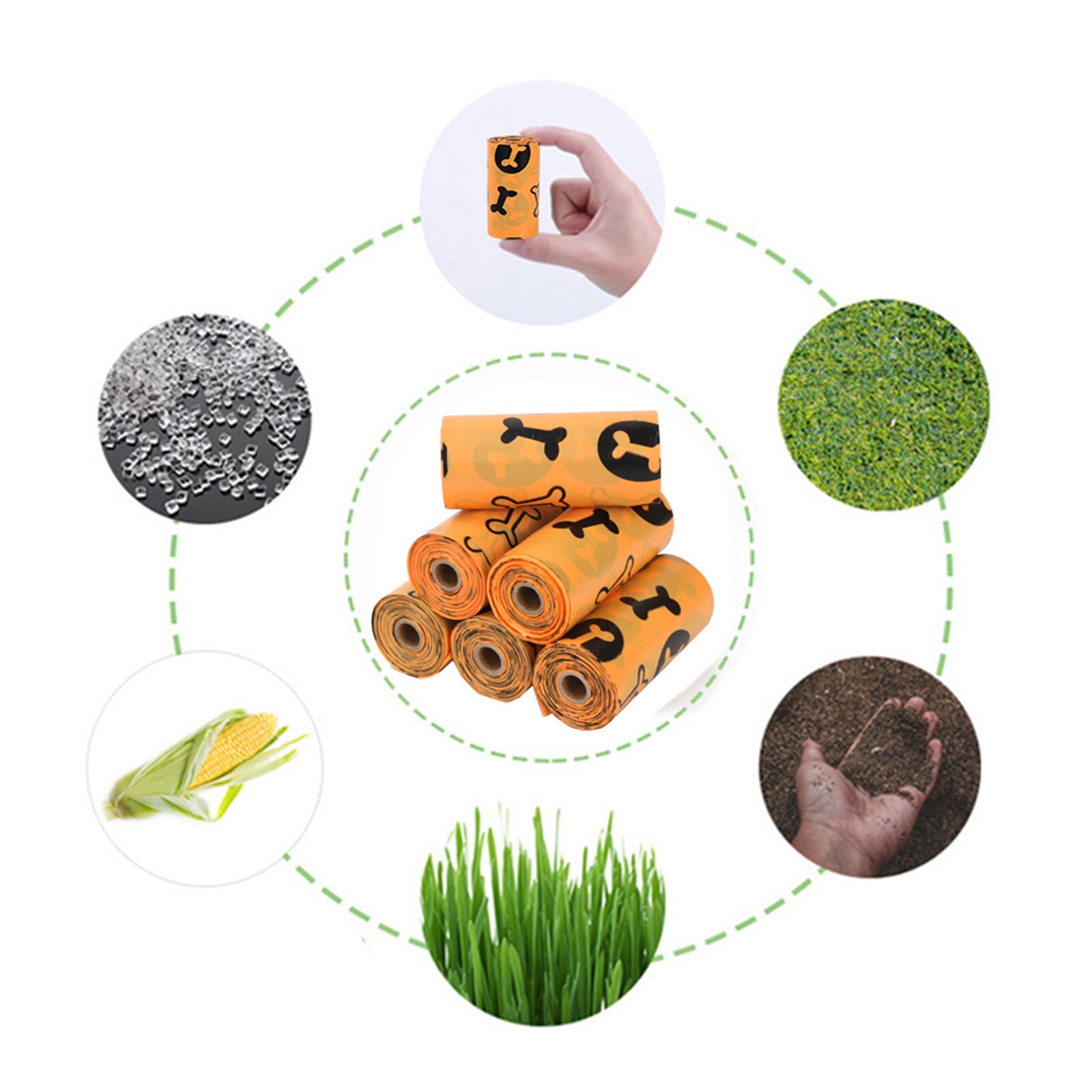 Biodegradable Dog Poop Bag Dispenser Travel Animal Waste Picking Bag Pets Environmental Waste Picking Bags Accessories