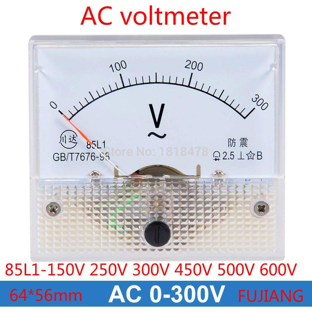 Pointer AC voltmeter Class 2.5 85L1 AC 0-250 V 150 V 300 V 450 V 500 V 600 V Analoge Spanning Voltmeter Panel Meter