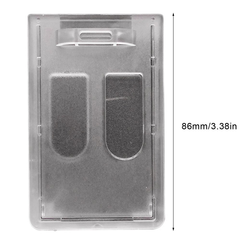 Vertical Solid Transparent PC Matte ID Card Shell With Dual Card Slots Internal Card Holder Employee ID Badge Holder