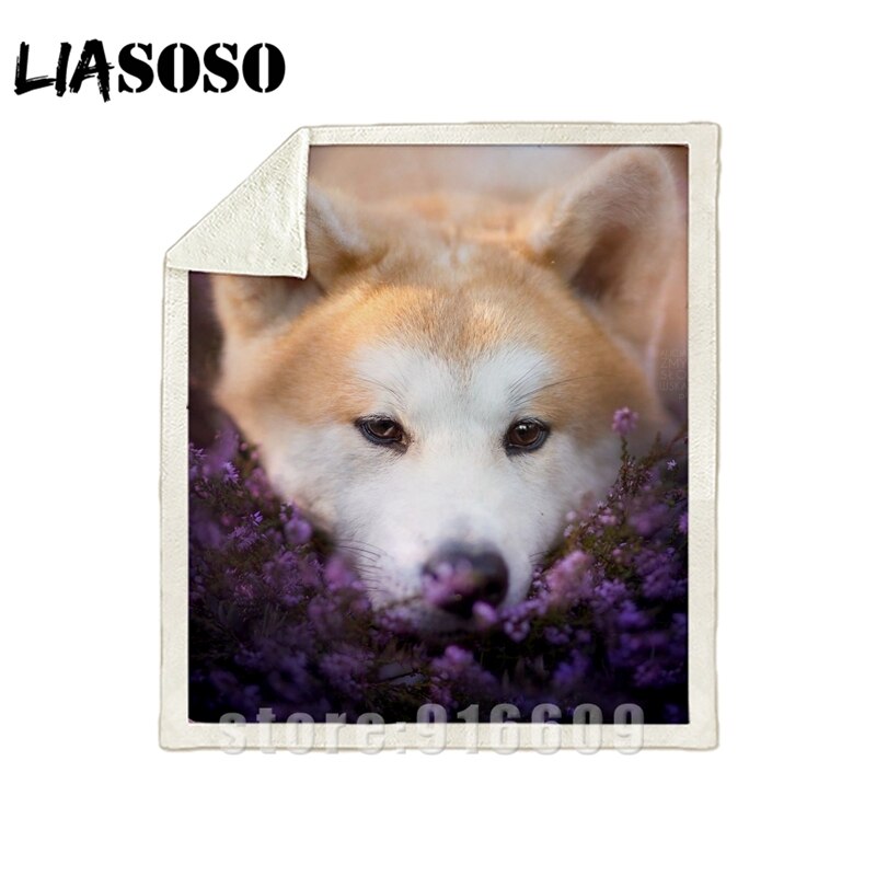 3d print sofasenge mønstret kontor harajuku vinter shiba inu hundetæppe sød doge sengetæppe baby rejse blødt udflugtstæppe: 1001 / 130 x 150cm