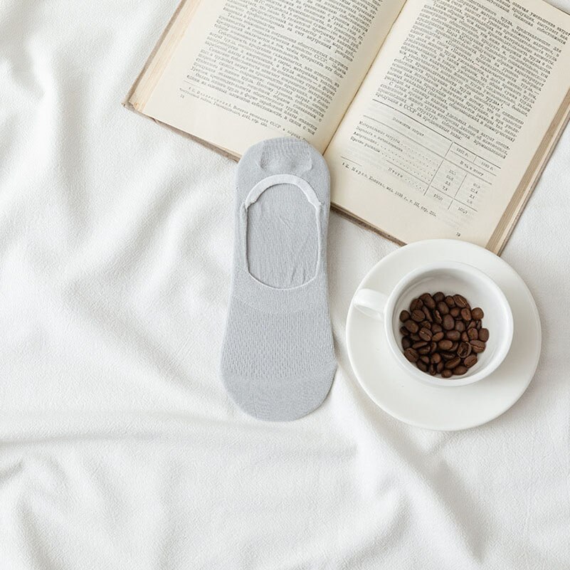 LKWDer-Calcetines de malla con agujeros para mujer, medias invisibles antideslizantes de silicona, de corte bajo, de algodón, para primavera y verano, 5 pares: D
