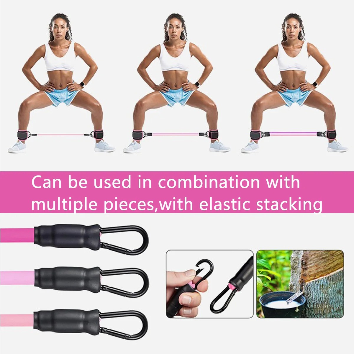Enkelbandjes Weerstandsband Elastische Oefening Been Kracht Yoga Pilates Extra Trekkoord Gym Fitness Apparatuur Sport Vrouwen