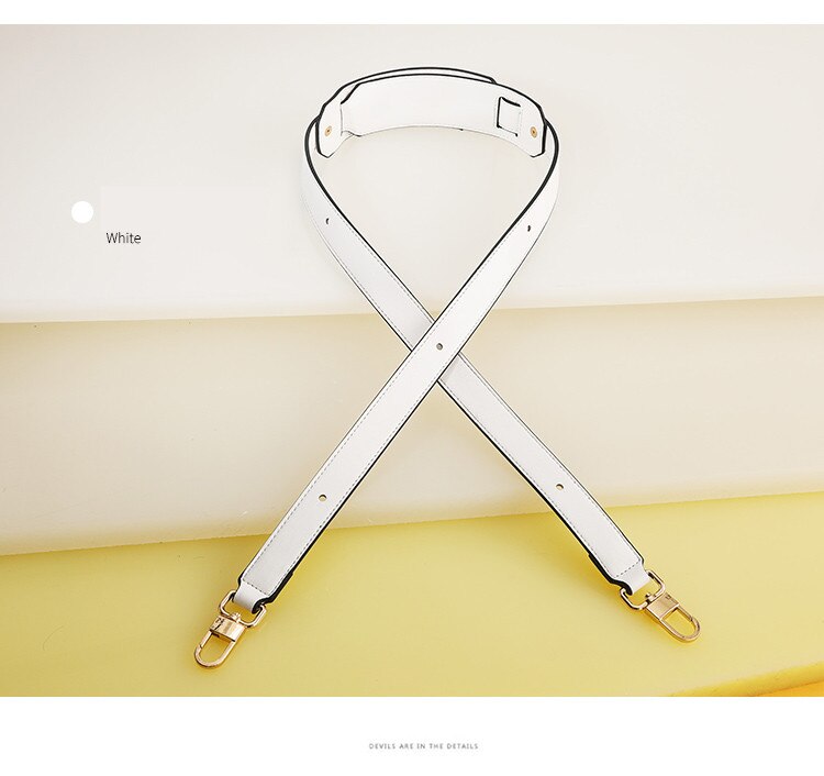 Mærke taske strop justerbar skulder crossbody strop til håndtaske læder taske pu strop taske tilbehør bælte til taske bolso mujer: Hvid almindelig vævning