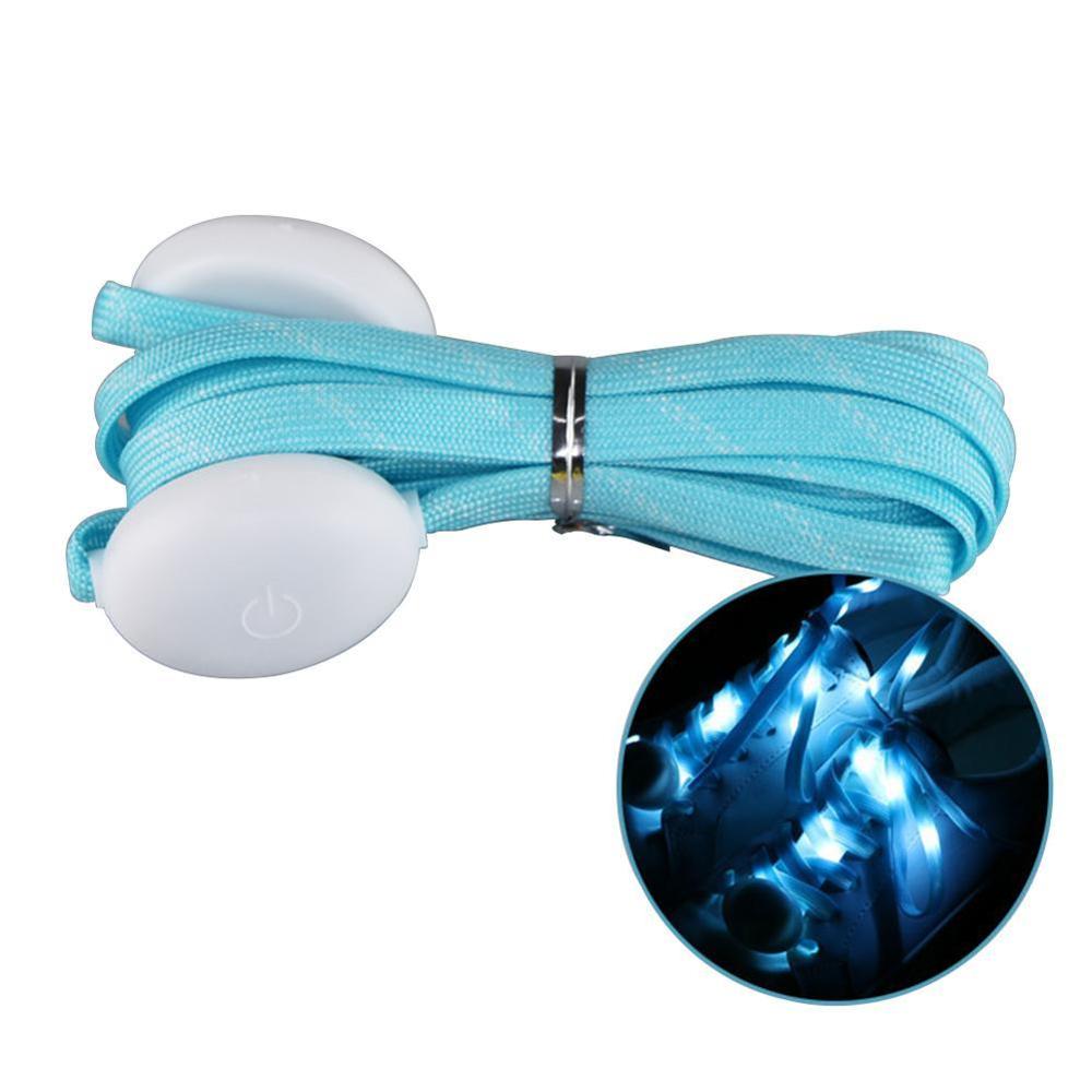 1 paar 120CM LED Schoenveters Cool Lichtgevende Knipperende Veters Disco Party Light Up Glow Nylon Band: blue shoelace