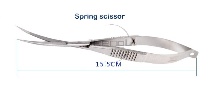 JFENGLI ADA style VIV Bend Straight Spring Scissor Stainless steel Scissor For plant tanks aquarium: Spring