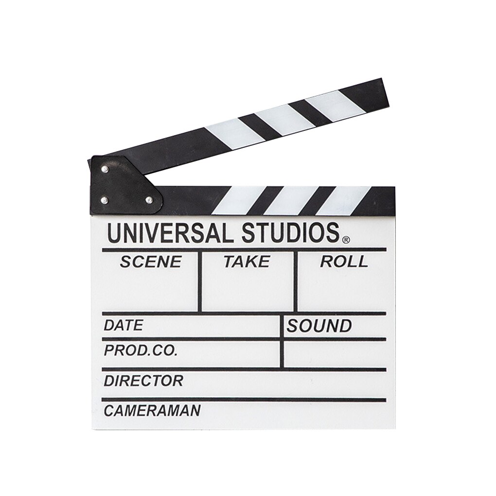 Réalisateur Film Clap Action scène claqueur conseil en bois Film Clap ardoise théâtre fête décoration Film claqueur conseil: white 30x27CM