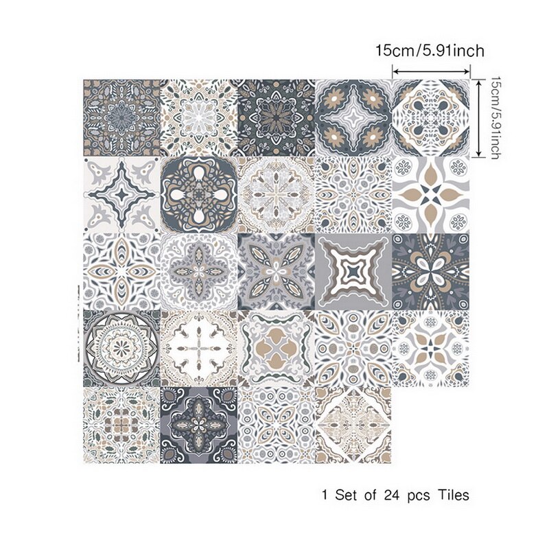 Waterdichte wandtegels sticker, zelfklevend, zelfklevend, zelfklevende achterwand tegel stickers voor huisdecoratie, woonkamer, keuken, badkamer: 1515cm