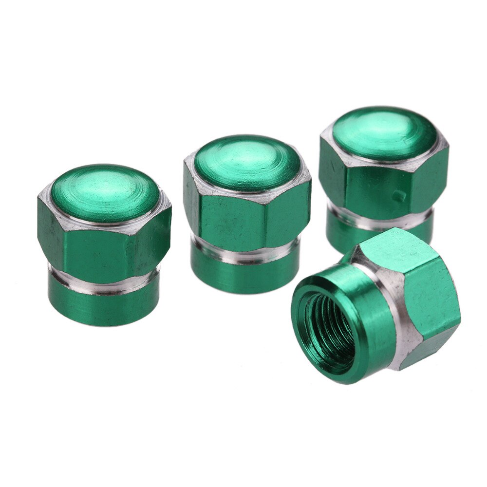 4 stuks aluminium auto wiel band ventieldopjes stofhoezen auto motorfiets luchtdichte ventieldopjes fiets styling zeshoek