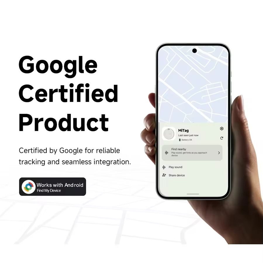 MiLi MiTag Go Smart Tracker For Android Item Finder and Locator Work With Bluetooth Google Find My Device Anti-Lost Air Tag
