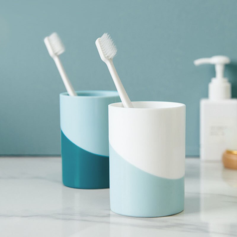 Mundspülbecher - Einfaches Zweifarbiges Entwurf - Badezimmer-Accessoire - PP-Kunststoff - 9,8cm Höer