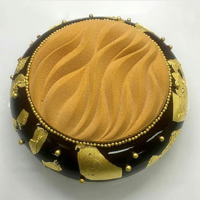 SHENHONG herramientas de decoración de Mousse de repostería moldes de pastel de textura Circular molde de silicona suministros de cocina molde para hornear postre francés