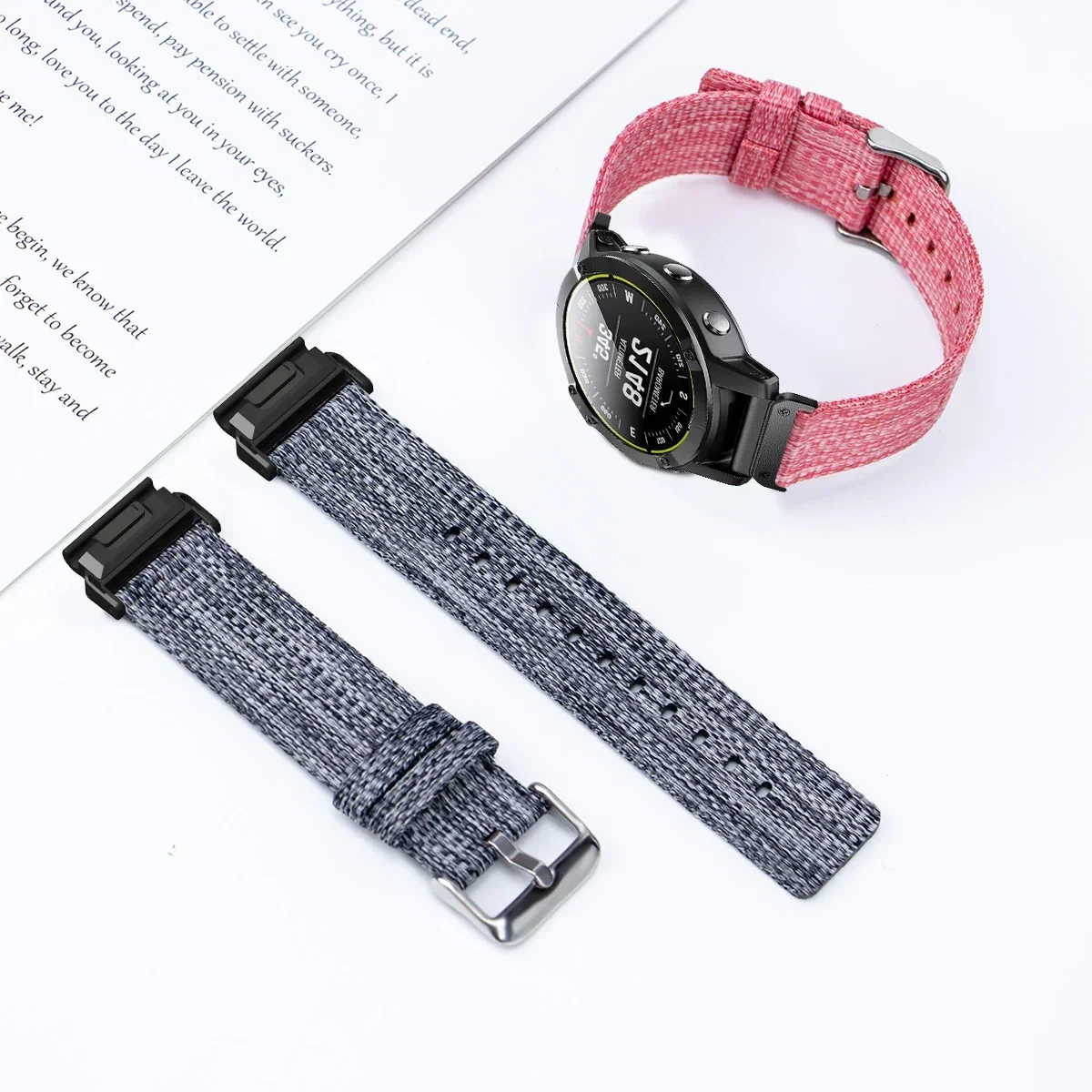 26mm 22mm nylon klokkereim til garmin watch fenix 8 7x 6x 7 5 6 pro 5x tactix 7 pro armbånd stropp smartklokke erstatningsarmbånd
