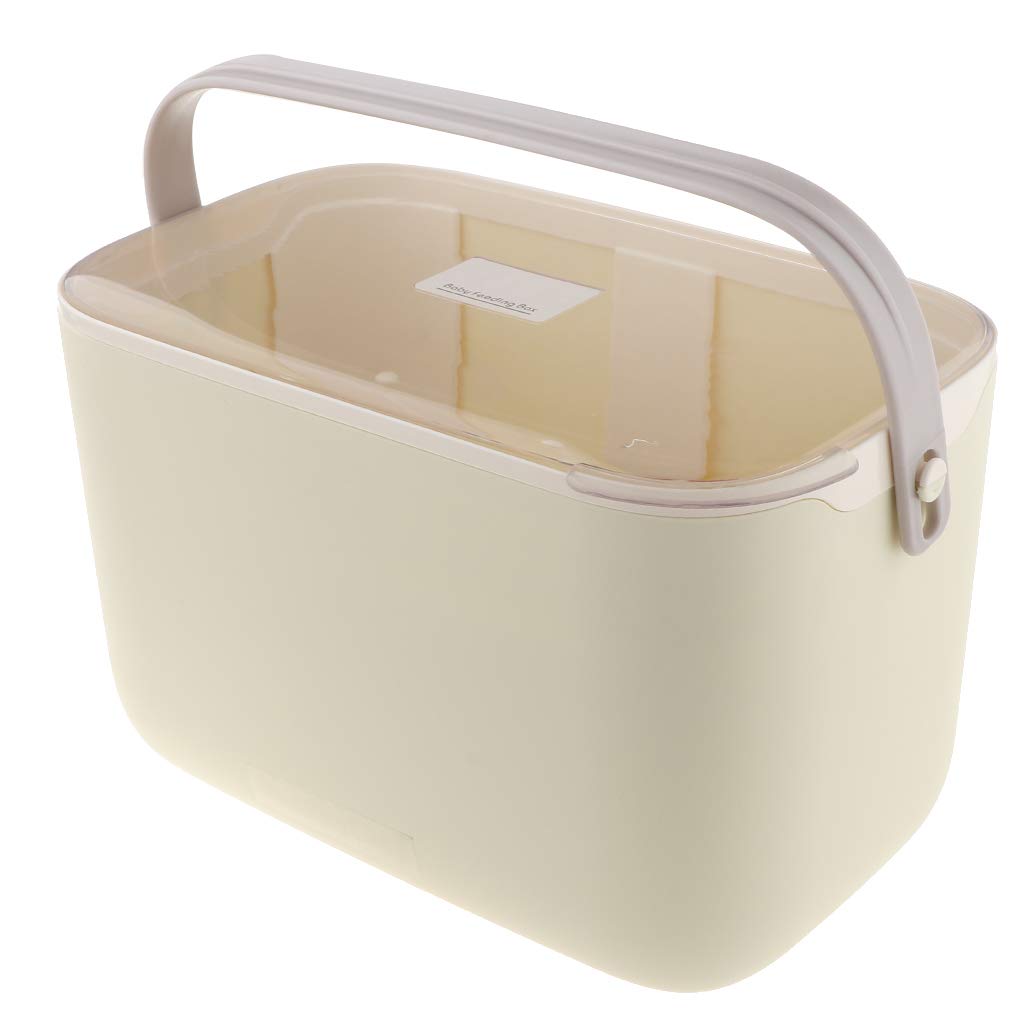 Portable Baby Milk Bottle Tableware Storage Box Dryer Feeding Bottle Cleaning Drying Rack Large Capacity Bottle Holder Organizer: Yellow