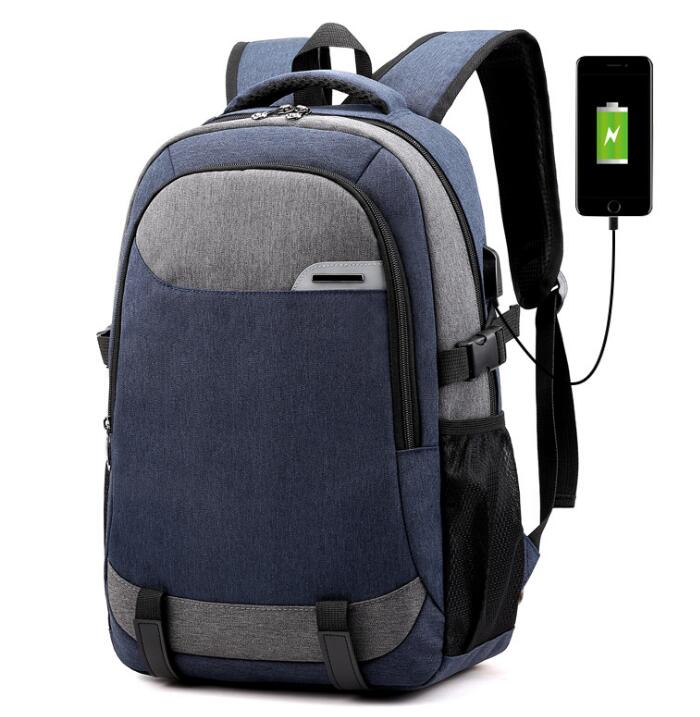 Chuwanglin mann laptop rucksack usb lade rucksäcke casual stil taschen große männliche business reisetasche rucksack H8009: Blau