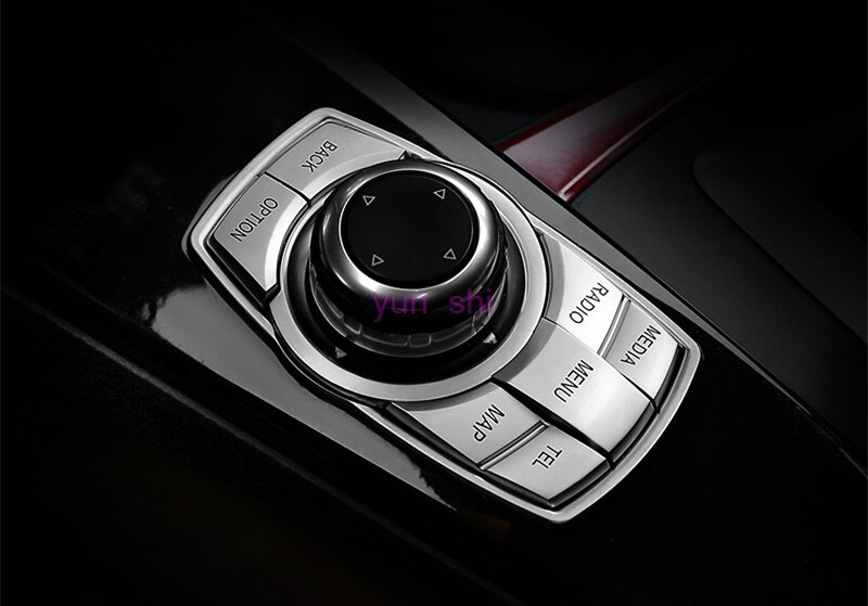 Auto Innen Multimedia-Taste Aufkleber Getriebe Kopf Rahmen Shift-Trim Für BMW F01 F07 F10 11 F20 F22 F25 F26 f30 F32 F34 F36 RHD/LHD