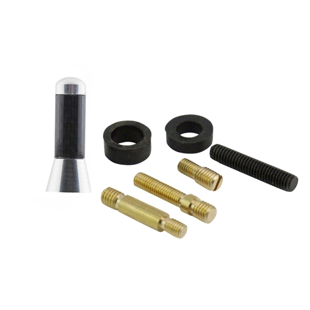 Bil kolfiber kort antenn fordonstak aluminiumlegering signal mottagning antenn biltillbehör: Svart