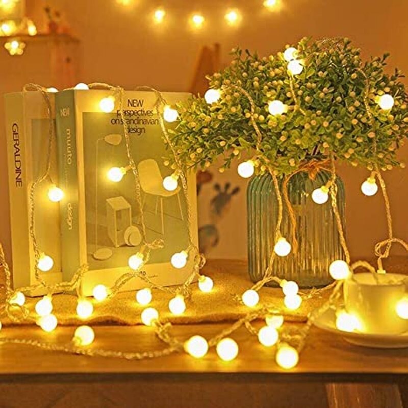 3M 4M 5M Fairy Tale Garland LED Ball String Lights Are Not Waterproof Christmas Tree Wedding Home Interior Decor Battery Powered