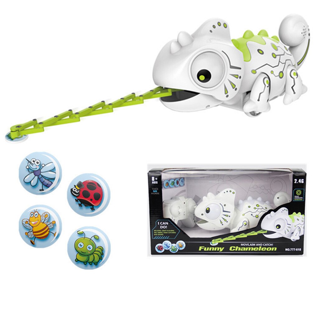 Robot camaleón portátil con Control remoto para niños, juguete de 8,3"