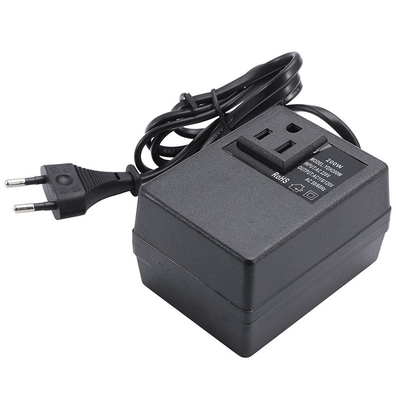 200W Voltage Converter Transformator 220V Naar 110V Step Down Reizen Transformator Converter Eu Plug