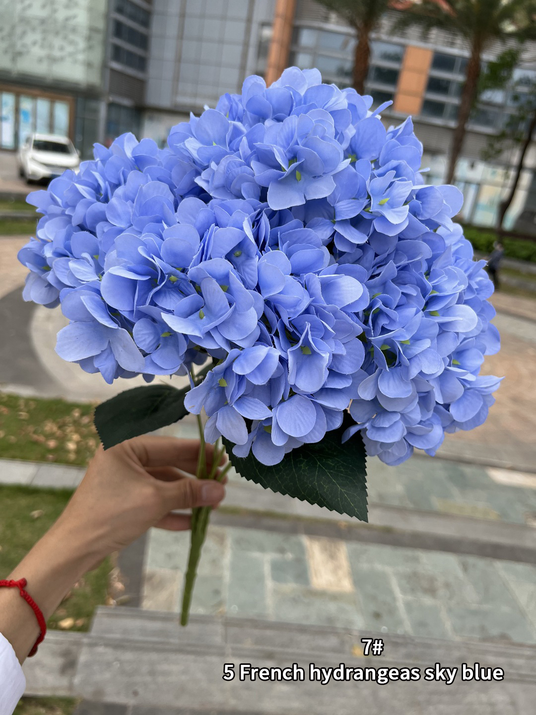 Kunstzijde Hortensia Bloemboeket, DIY Home Decor, Bruidsboeket, Bruiloft Decoratie, Bloemstuk, Grote Si: Sky Blue